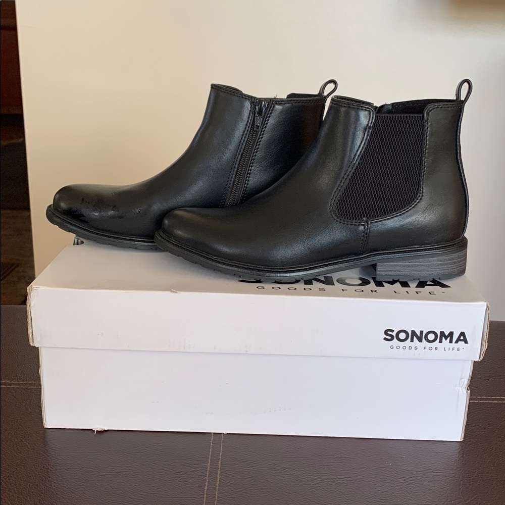 Sonoma Faux Leather Women’s Classic Black Boots - Picture 2 of 9